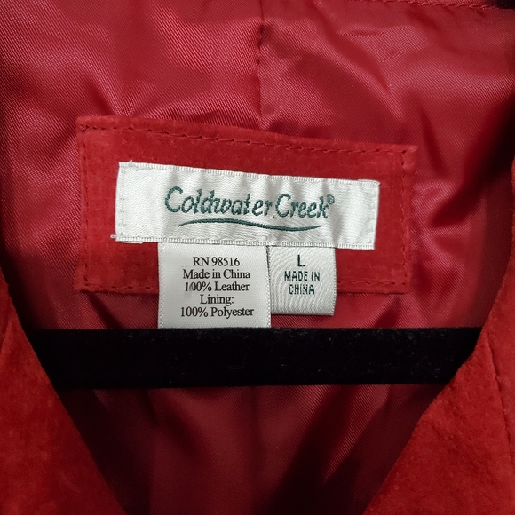 Coldwater Creek Press Suede Genuine Leather Vest - Picture 3 of 5